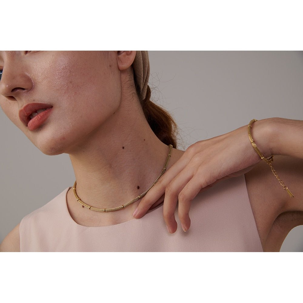 Channeled Statement Necklace & Bracelet