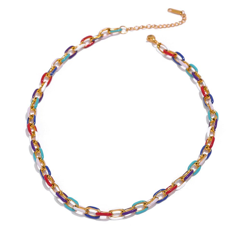 Colorful Chains Necklace & Bracelet - Stella Sage