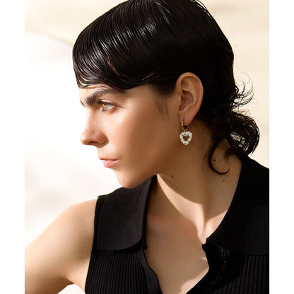 Colorful Emotions Enamel Heart Drop Hoop Earrings - Stella Sage