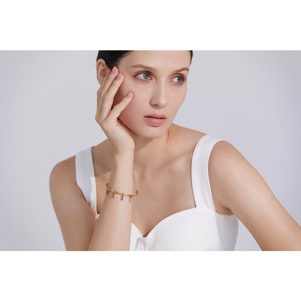 Ditzy Dazzle Charm Cuff Bracelet - Stella Sage