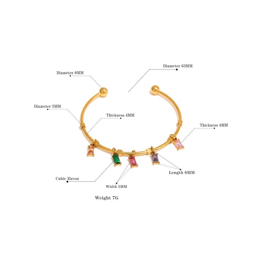 Ditzy Dazzle Charm Cuff Bracelet - Stella Sage