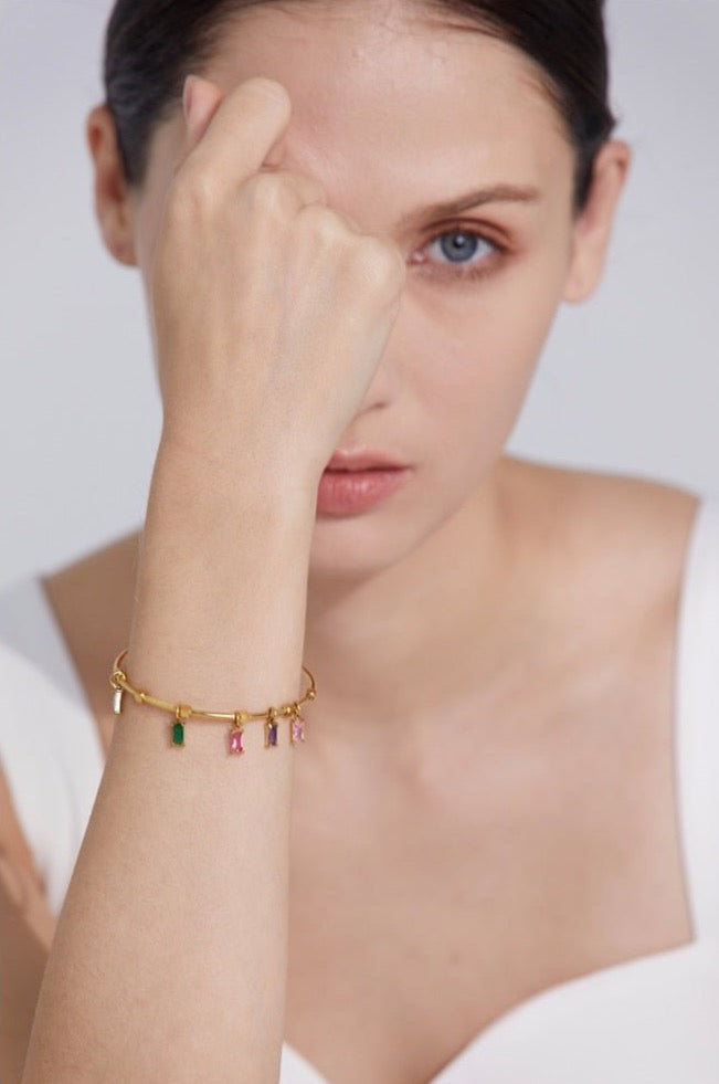 Ditzy Dazzle Charm Cuff Bracelet - Stella Sage