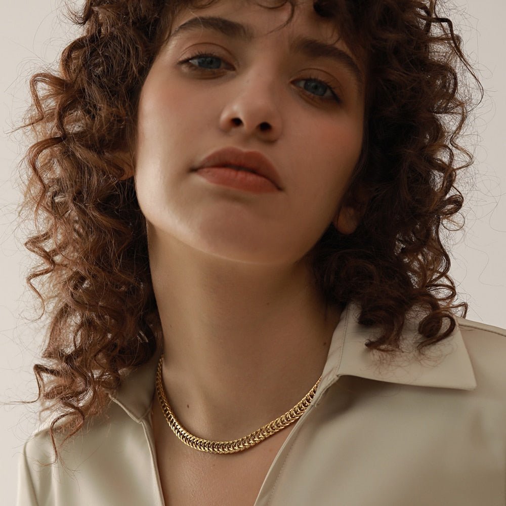 Fishtail Braid Chain Necklace & Bracelet