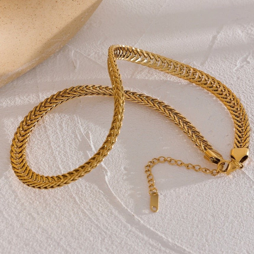 Fishtail Braid Chain Necklace & Bracelet