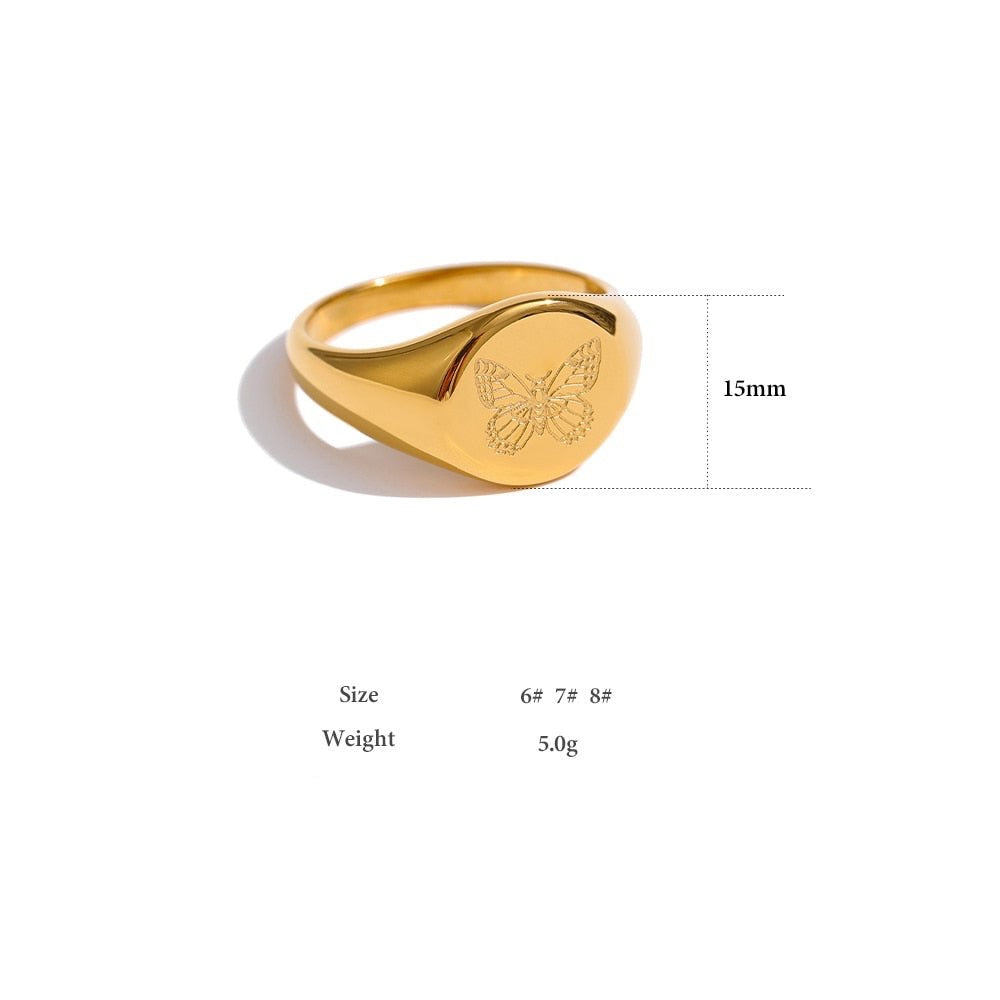 Golden Butterfly Ring - Stella Sage