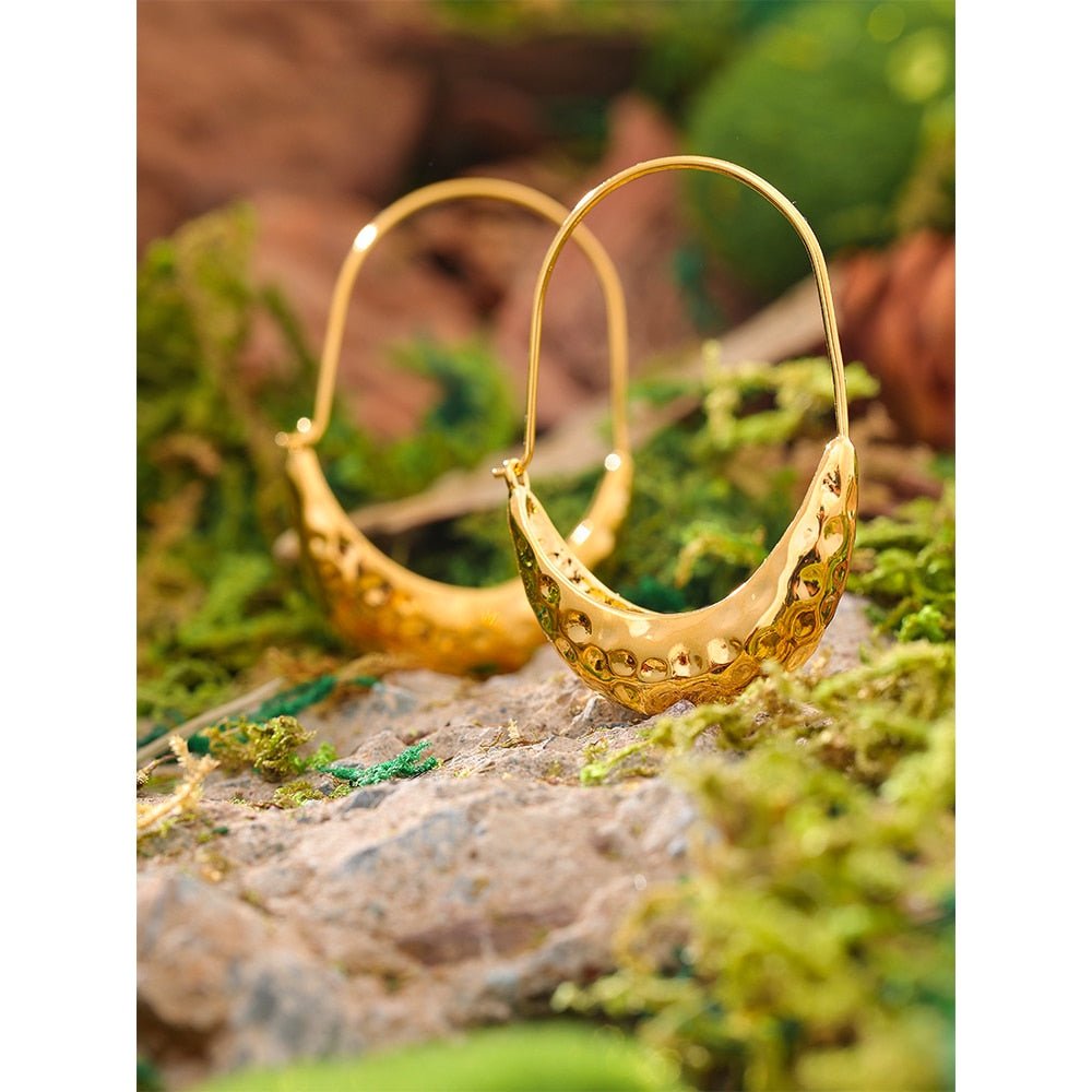 Hammered Hoop Earrings - Stella Sage