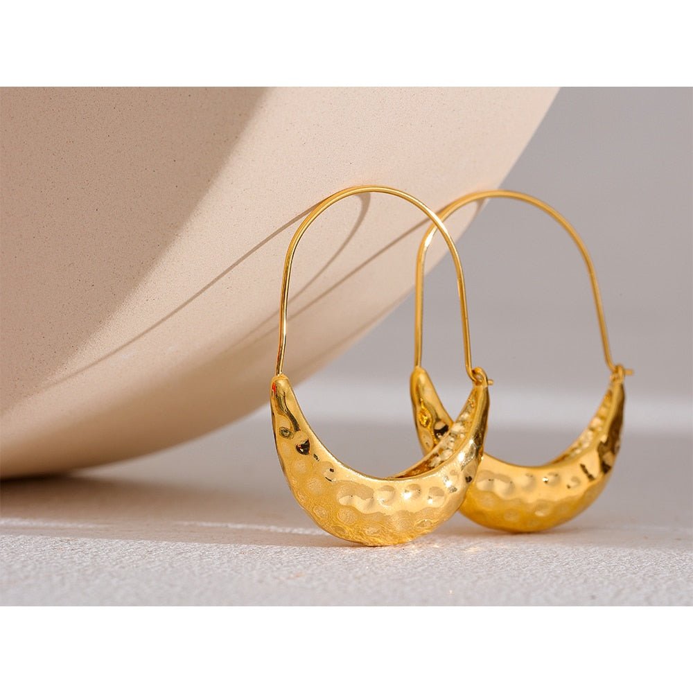 Hammered Hoop Earrings - Stella Sage