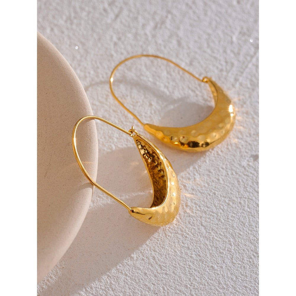 Hammered Hoop Earrings - Stella Sage