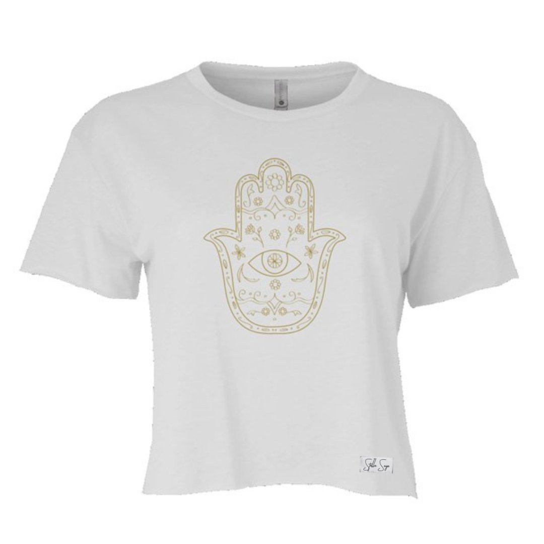 Hamsa Cali Crop Tee - Stella Sage