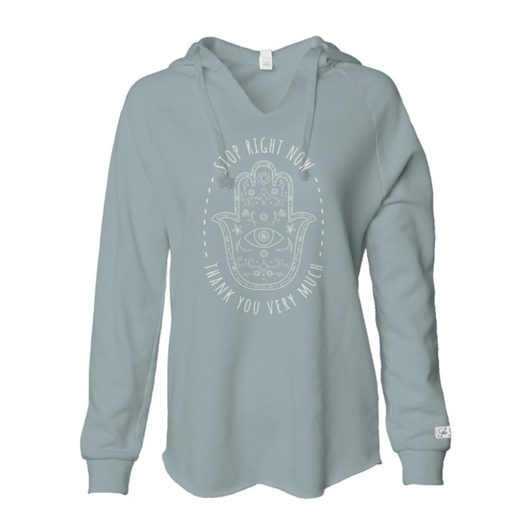 Hamsa Stop Lightweight Hoodie - Stella Sage