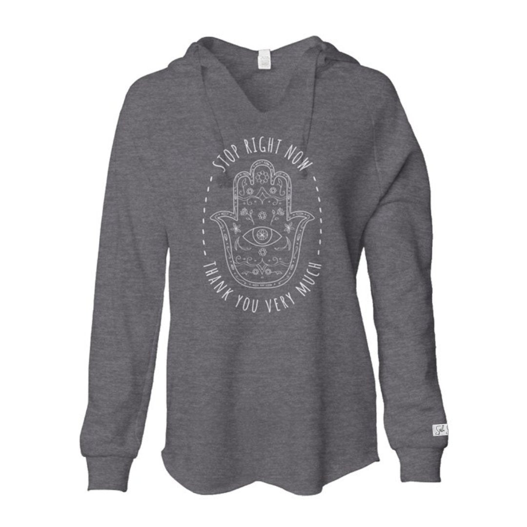 Hamsa Stop Lightweight Hoodie - Stella Sage