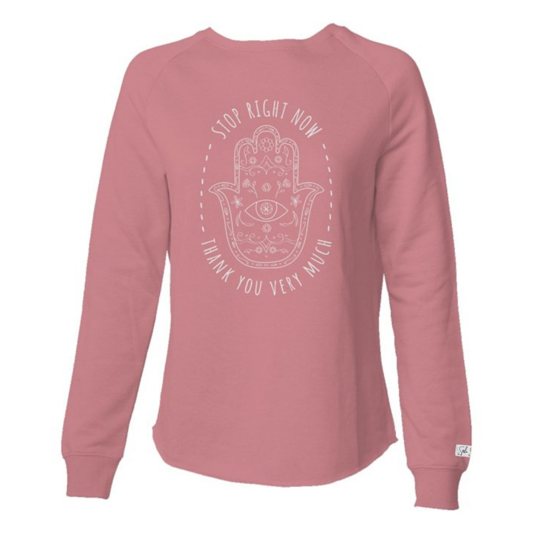 Hamsa Stop Lightweight Sweatshirt - Stella Sage