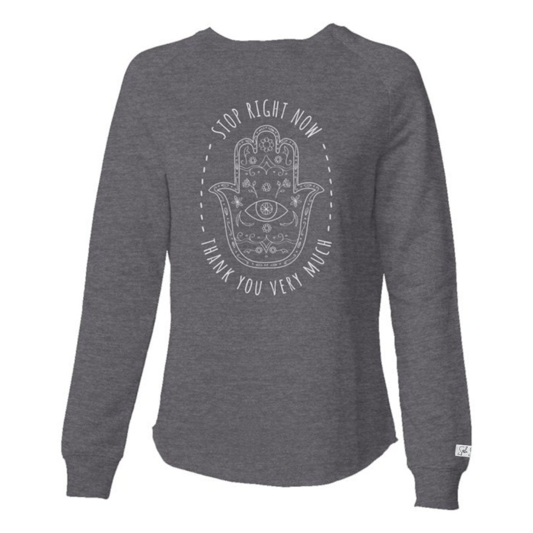 Hamsa Stop Lightweight Sweatshirt - Stella Sage