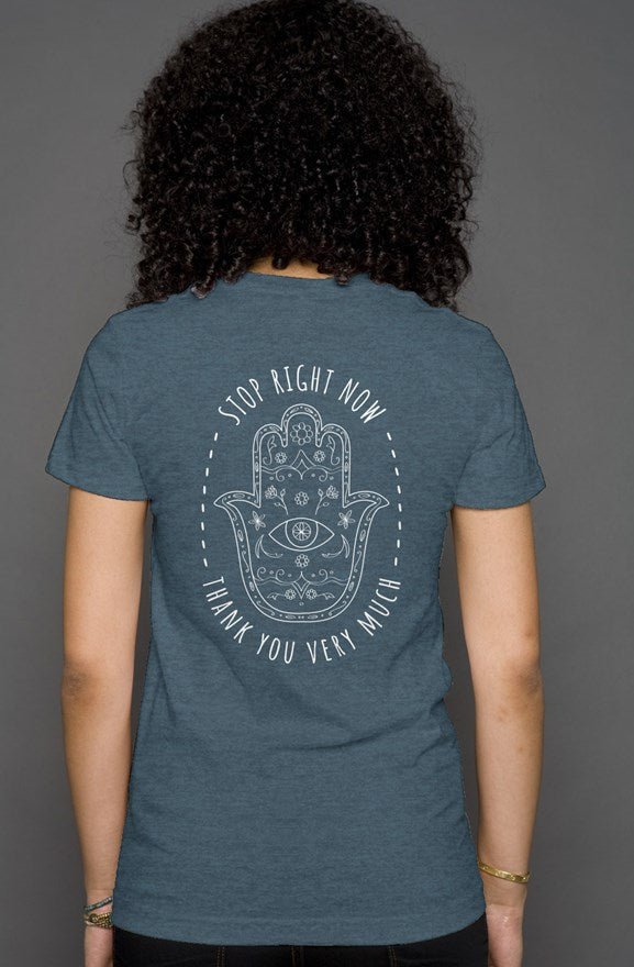 Hamsa Stop Mandala Pocket Tee - Stella Sage