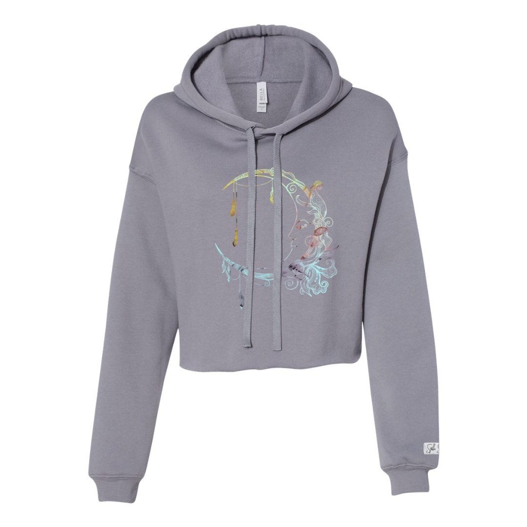 Moonchime Crop Fleece Hoodie - Stella Sage