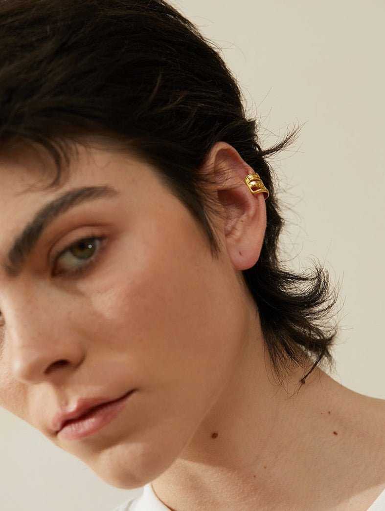 Organic Wrap Sterling Cartilage Cuff - Stella Sage