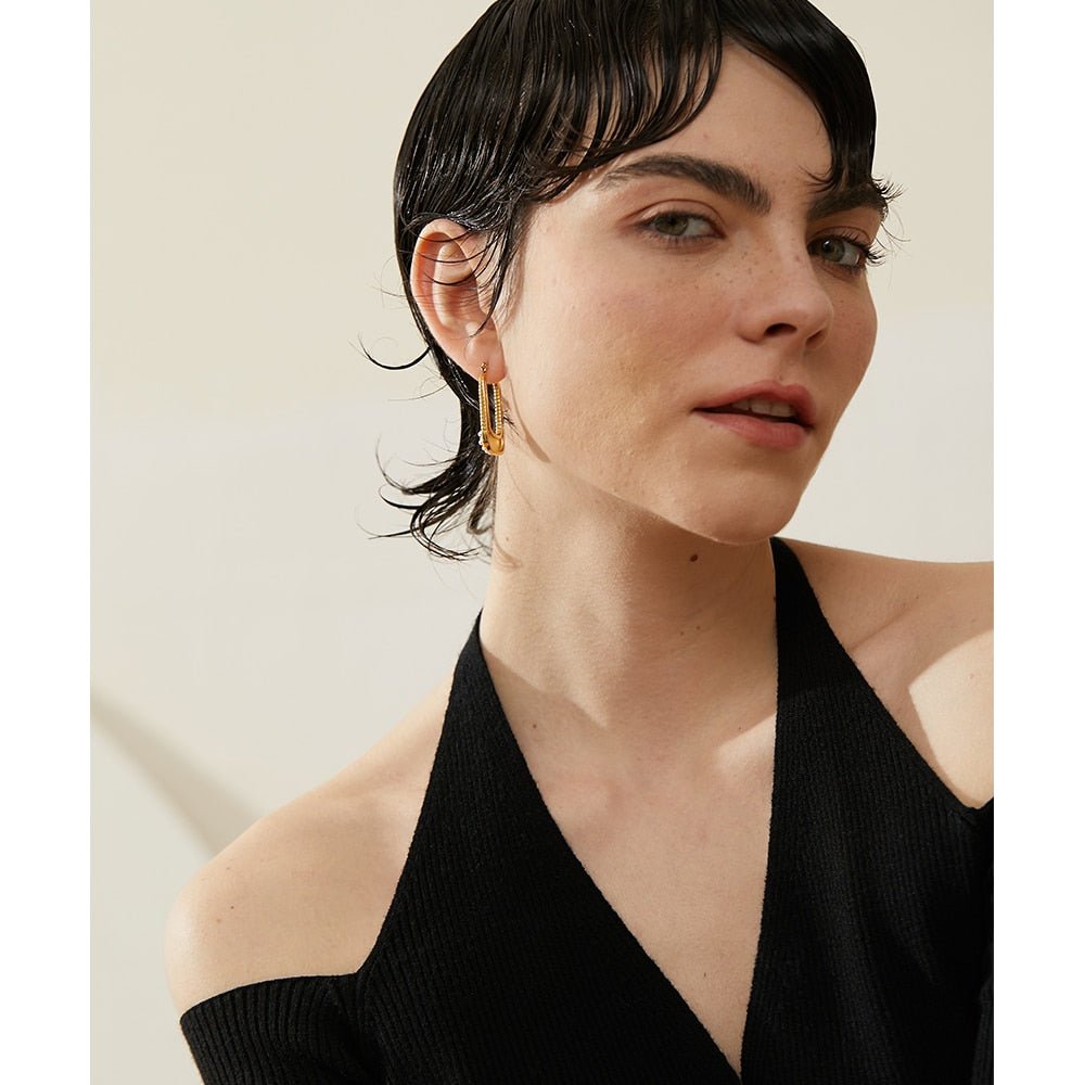 Polarized Pearl Hoop Earrings - Stella Sage