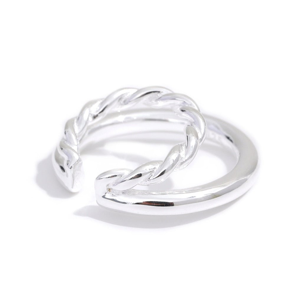 Spiraling Down Stacked Sterling Cartilage Cuff - Stella Sage