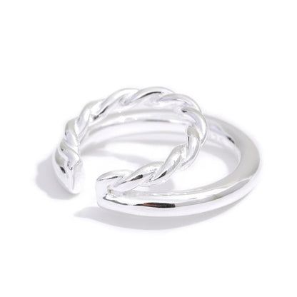 Spiraling Down Stacked Sterling Cartilage Cuff - Stella Sage