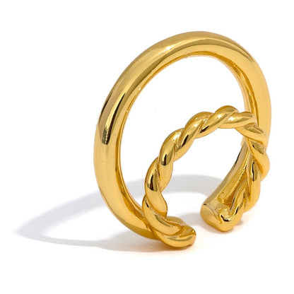 Spiraling Down Stacked Sterling Cartilage Cuff - Stella Sage