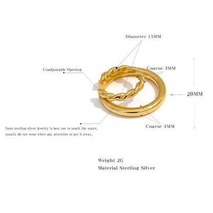 Spiraling Down Stacked Sterling Cartilage Cuff - Stella Sage