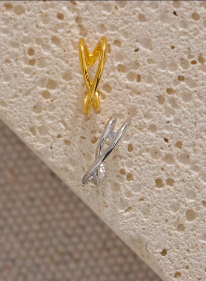 Sterling Intersected Cartilage Cuff - Stella Sage