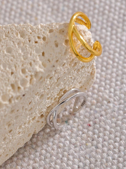 Sterling Intersected Cartilage Cuff - Stella Sage