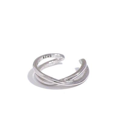Sterling Intersected Cartilage Cuff - Stella Sage