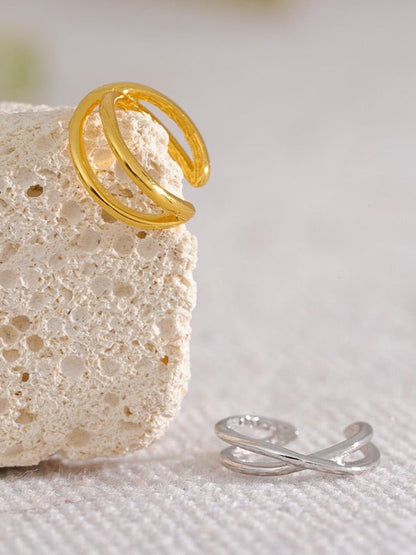 Sterling Intersected Cartilage Cuff - Stella Sage