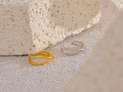 Sterling Intersected Cartilage Cuff - Stella Sage