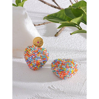 Sweet Tart Heart Drop Earrings - Stella Sage