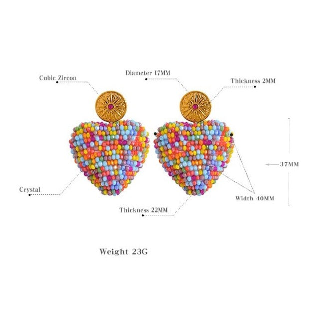 Sweet Tart Heart Drop Earrings - Stella Sage