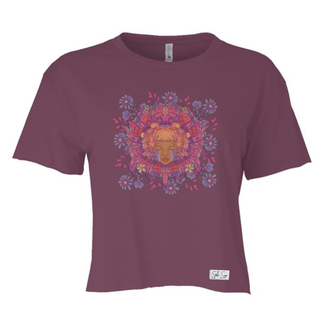 Trippy Flower Child Cali Cropped Tee - Stella Sage