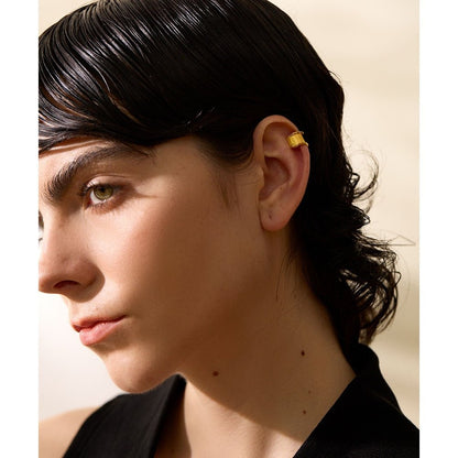 Wide Sterling Wavy-Edged Cartilage Cuff - Stella Sage