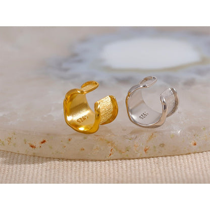 Wide Sterling Wavy-Edged Cartilage Cuff - Stella Sage