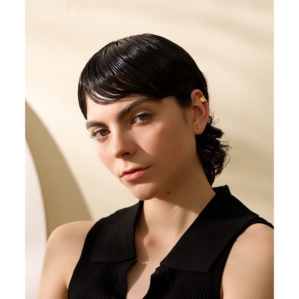 Wide Sterling Wavy-Edged Cartilage Cuff - Stella Sage