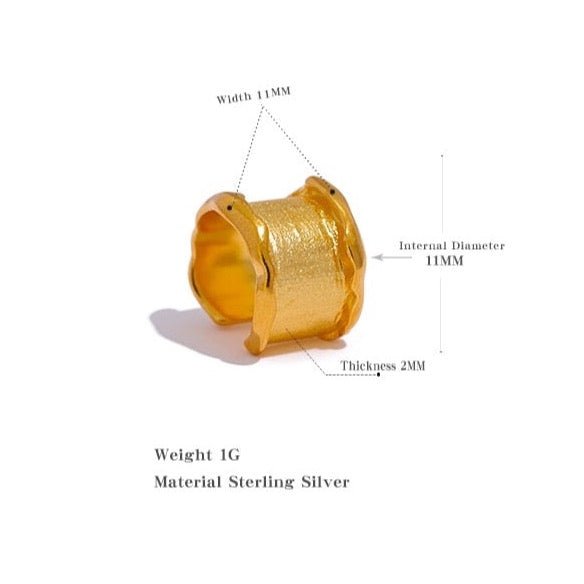 Wide Sterling Wavy-Edged Cartilage Cuff - Stella Sage